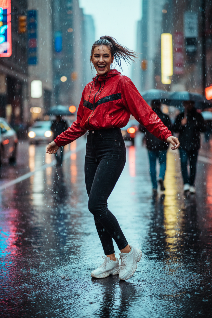 Women's Windbreaker Red - Lifestyle 2