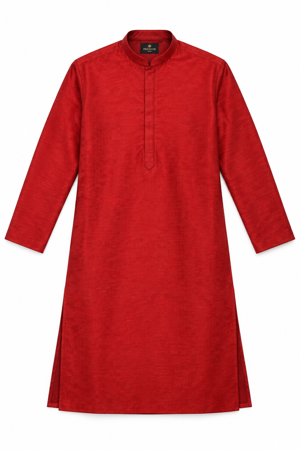 Red Men's Kurta - Flat Lay