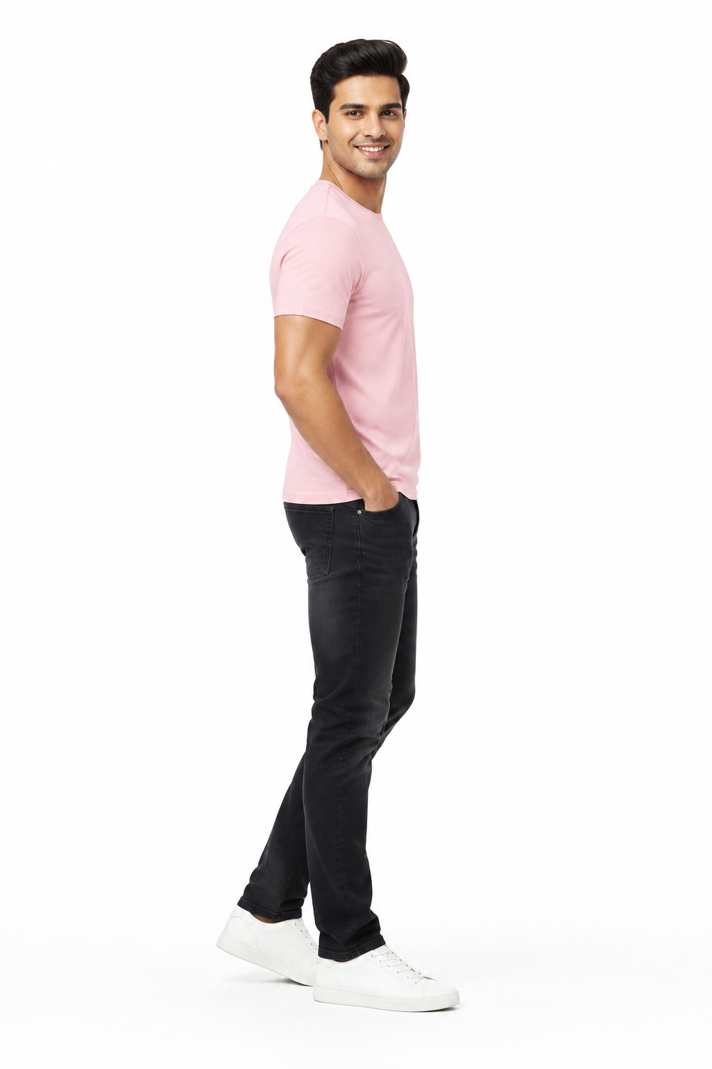 Pink Men's T-Shirt - Side Profile
