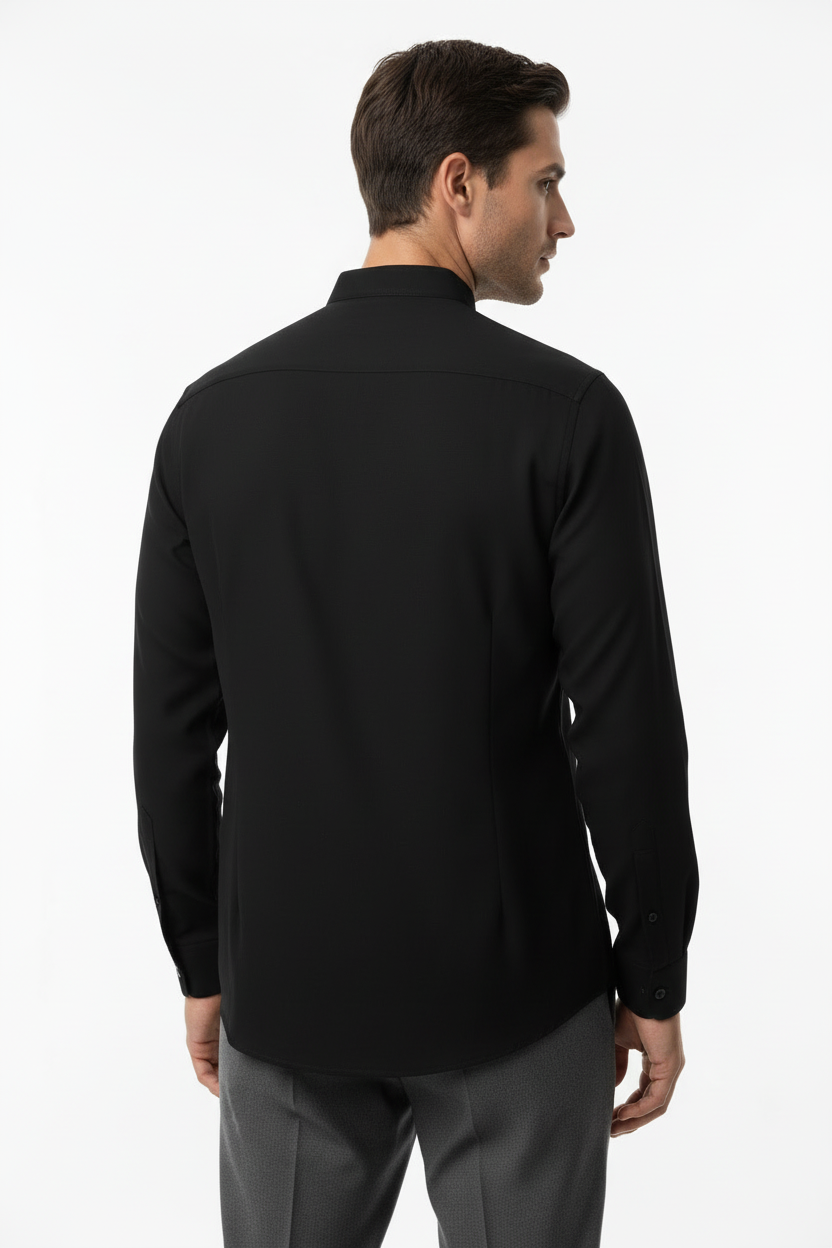 Black full sleeve shirt - back pose