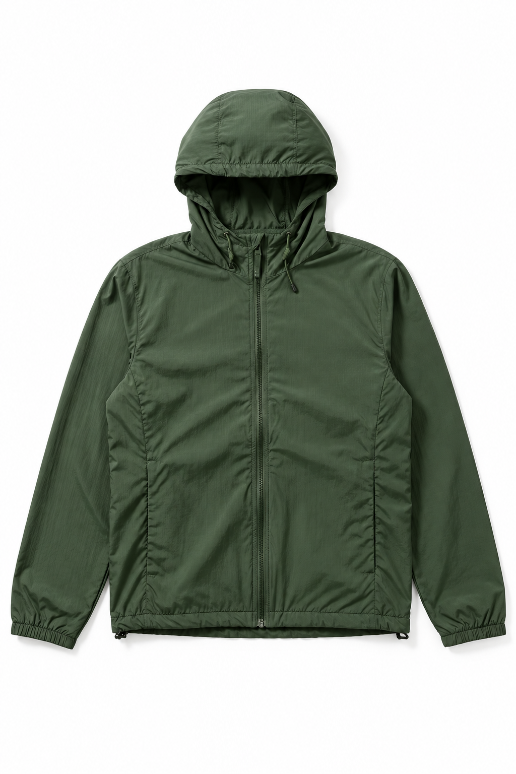 Men's Windbreaker Olive Green - Flat Lay