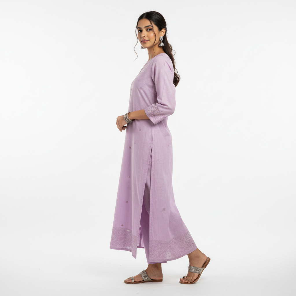 Lavender Women's Kurti - Side