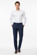 Navy blue men's trousers - front white background