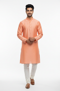Peach men's kurta - front white background
