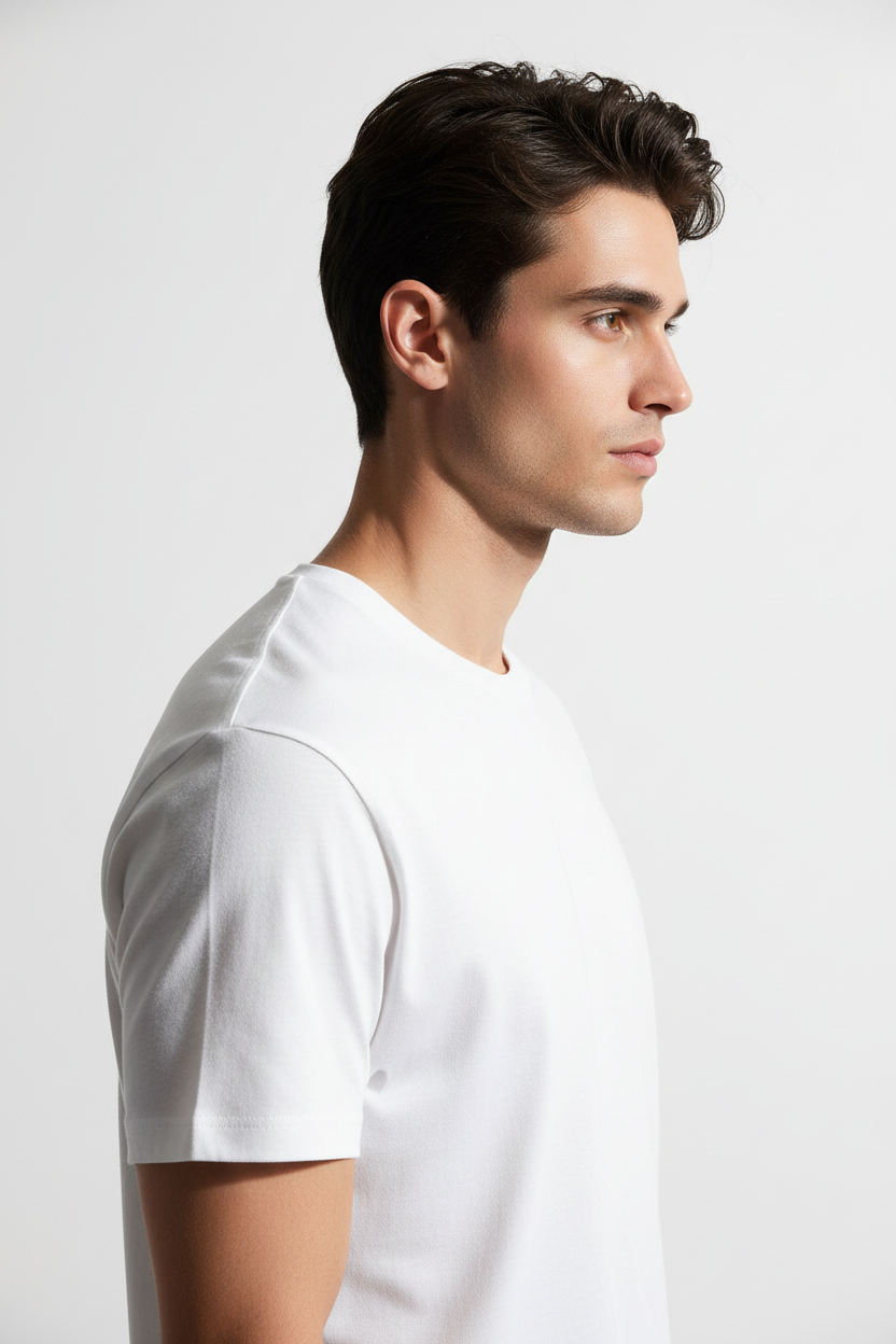 White men's t-shirt - right white background
