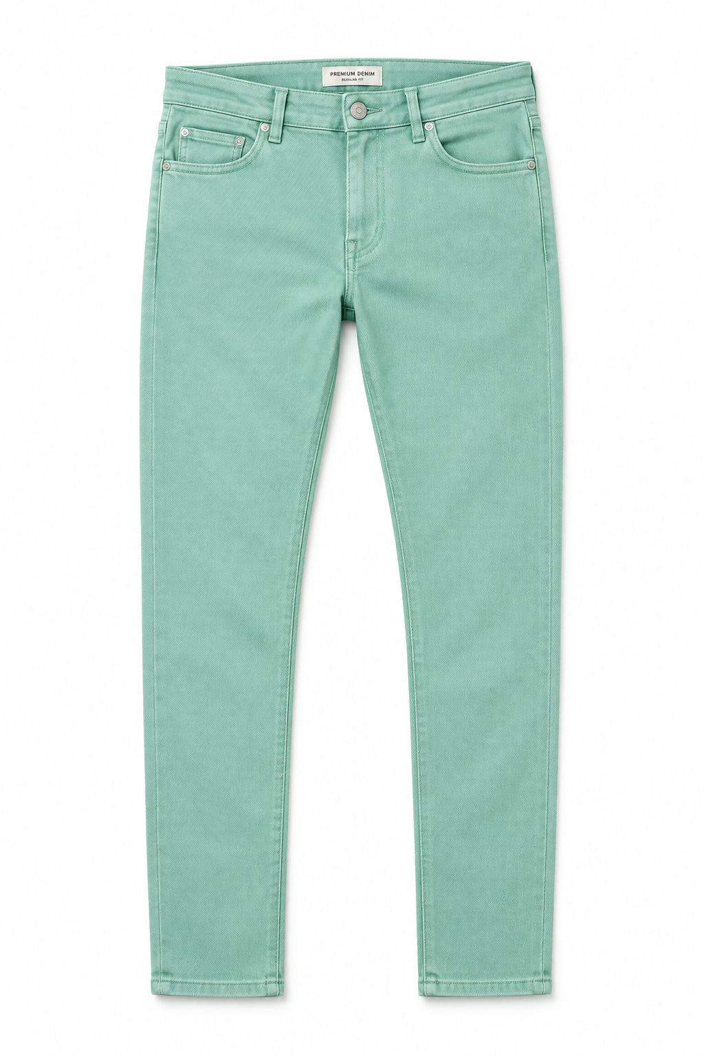 Mint Green Men's Jeans - Flat Lay