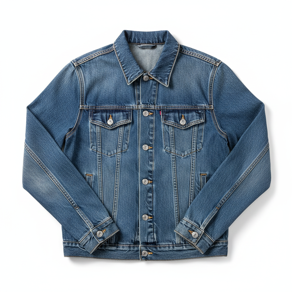 Men's Denim Jacket Denim Blue - Studio Shot