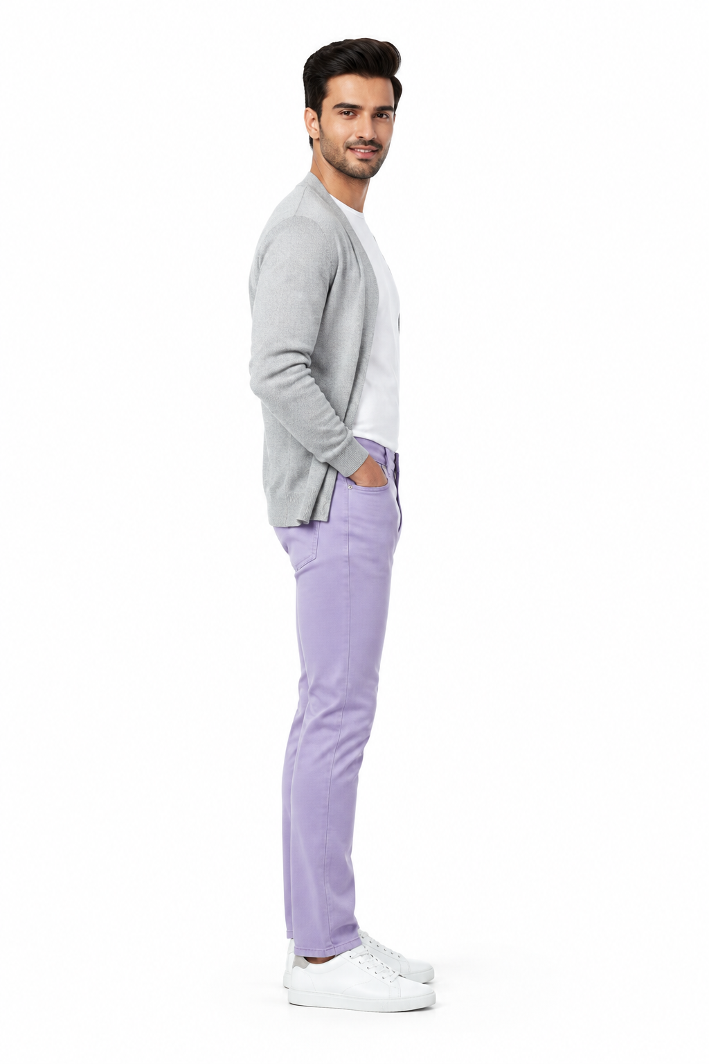 Lavender Men's Jeans - Side Profile
