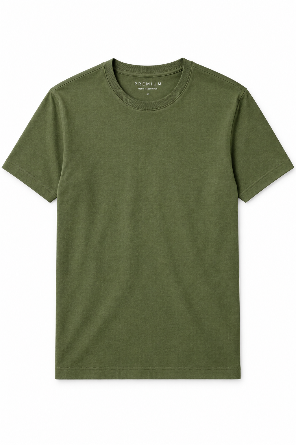 Olive Green Men's T-Shirt - Flat Lay