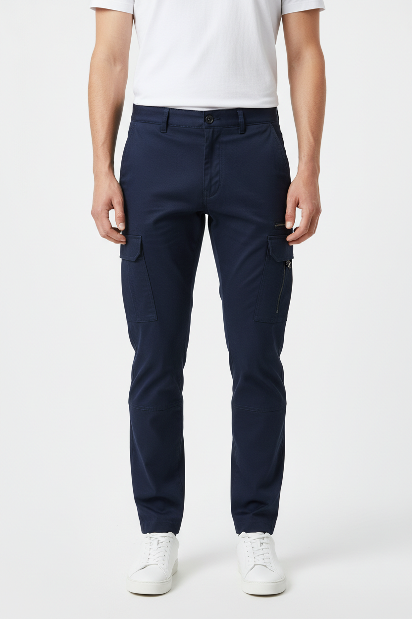 Urban Cargo Pants Navy Blue - Front View