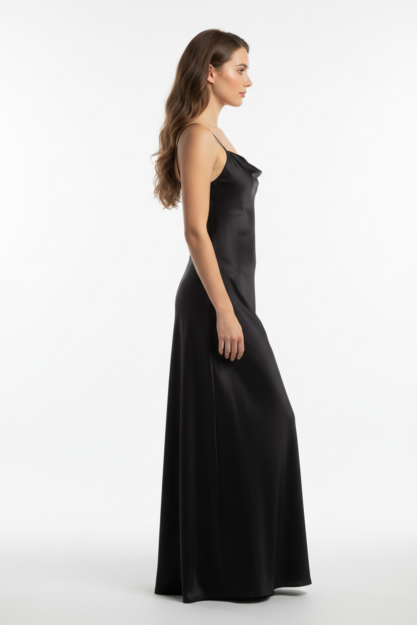 Black night dress - right white background