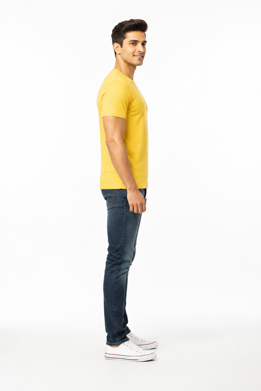 Yellow Men's T-Shirt - Side Profile