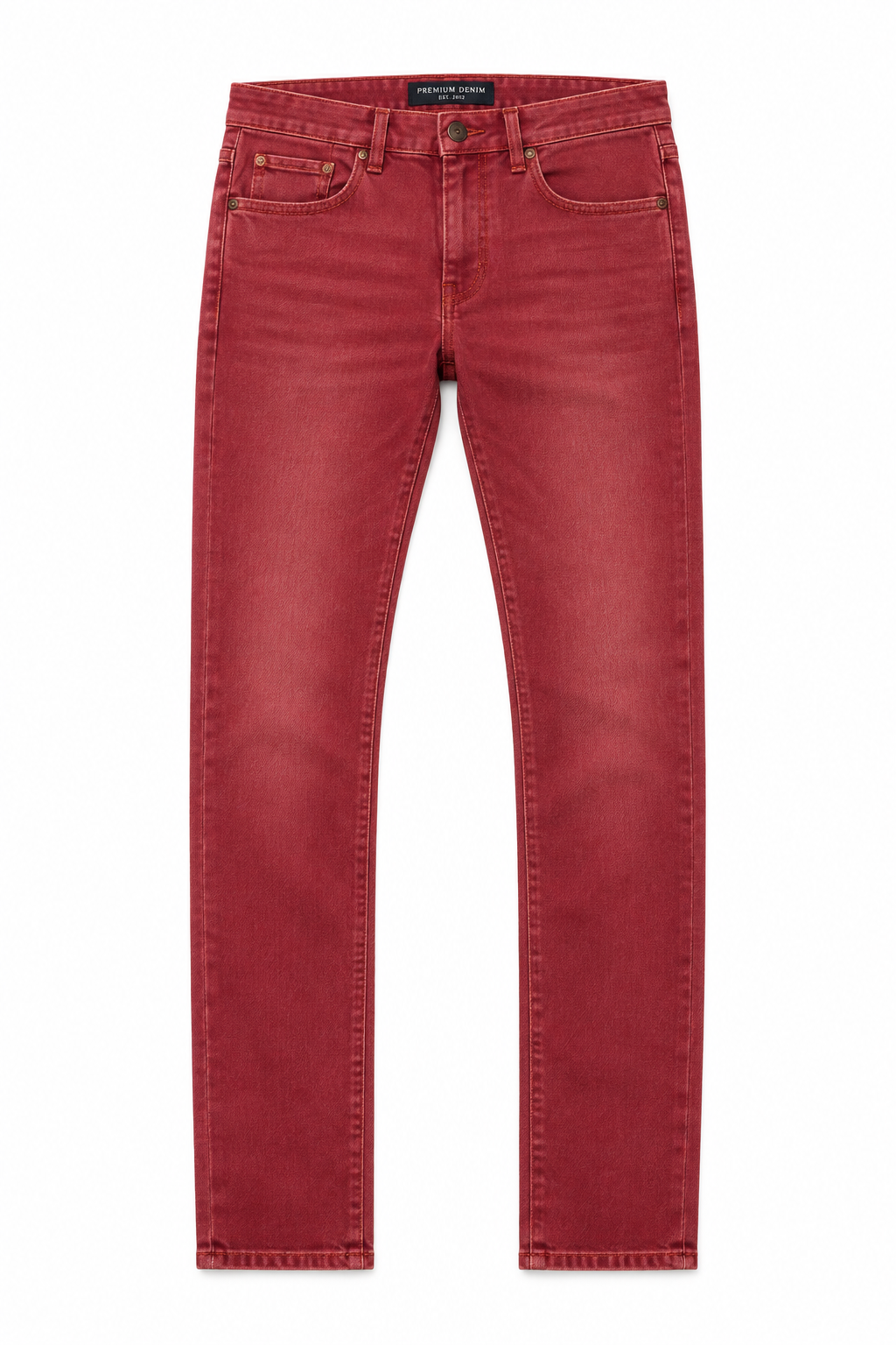 Red Men's Jeans - Flat Lay