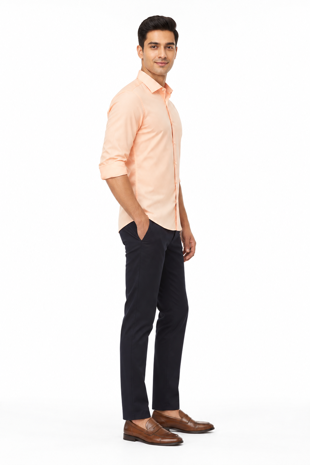 Peach Men's Shirt - Side Profile