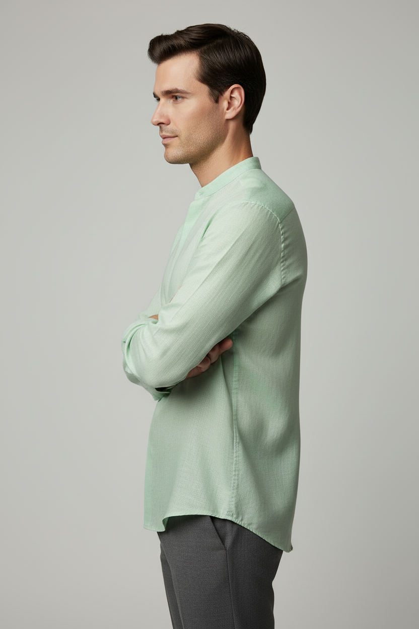 Light Green Shirt Left Side Studio