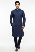 Navy Blue Men's Kurta - Front