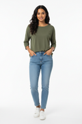 Olive Green Women's Top - Front