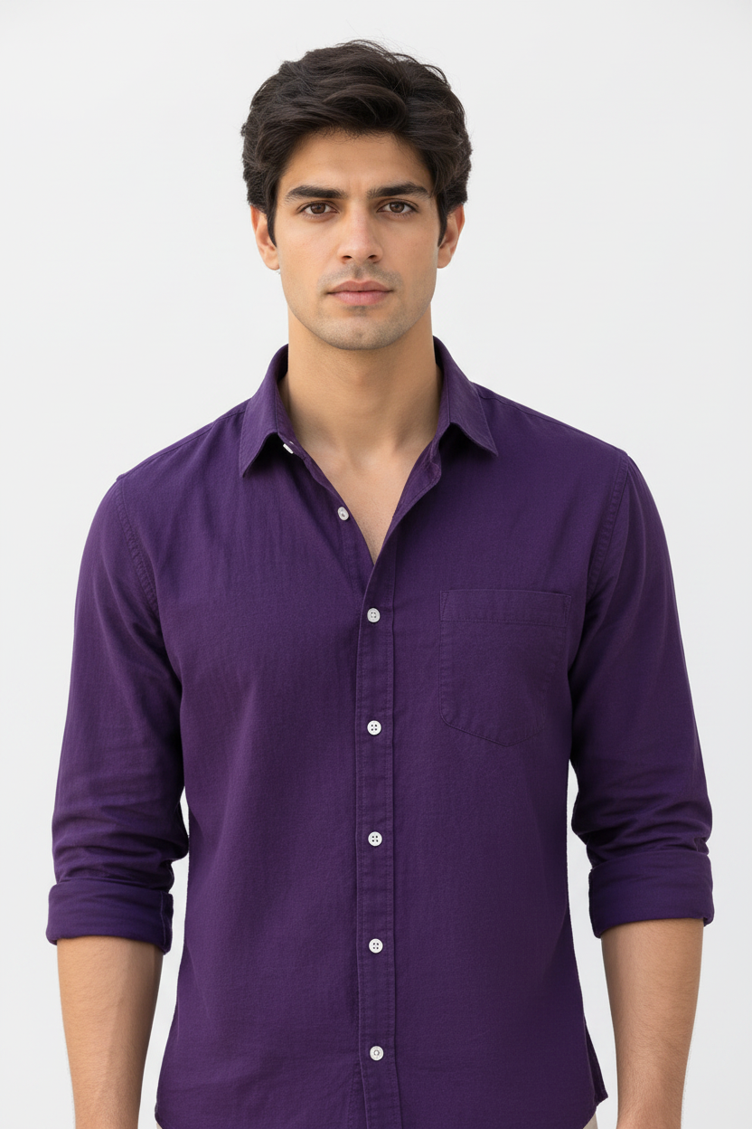 Purple Shirt Studio Shot