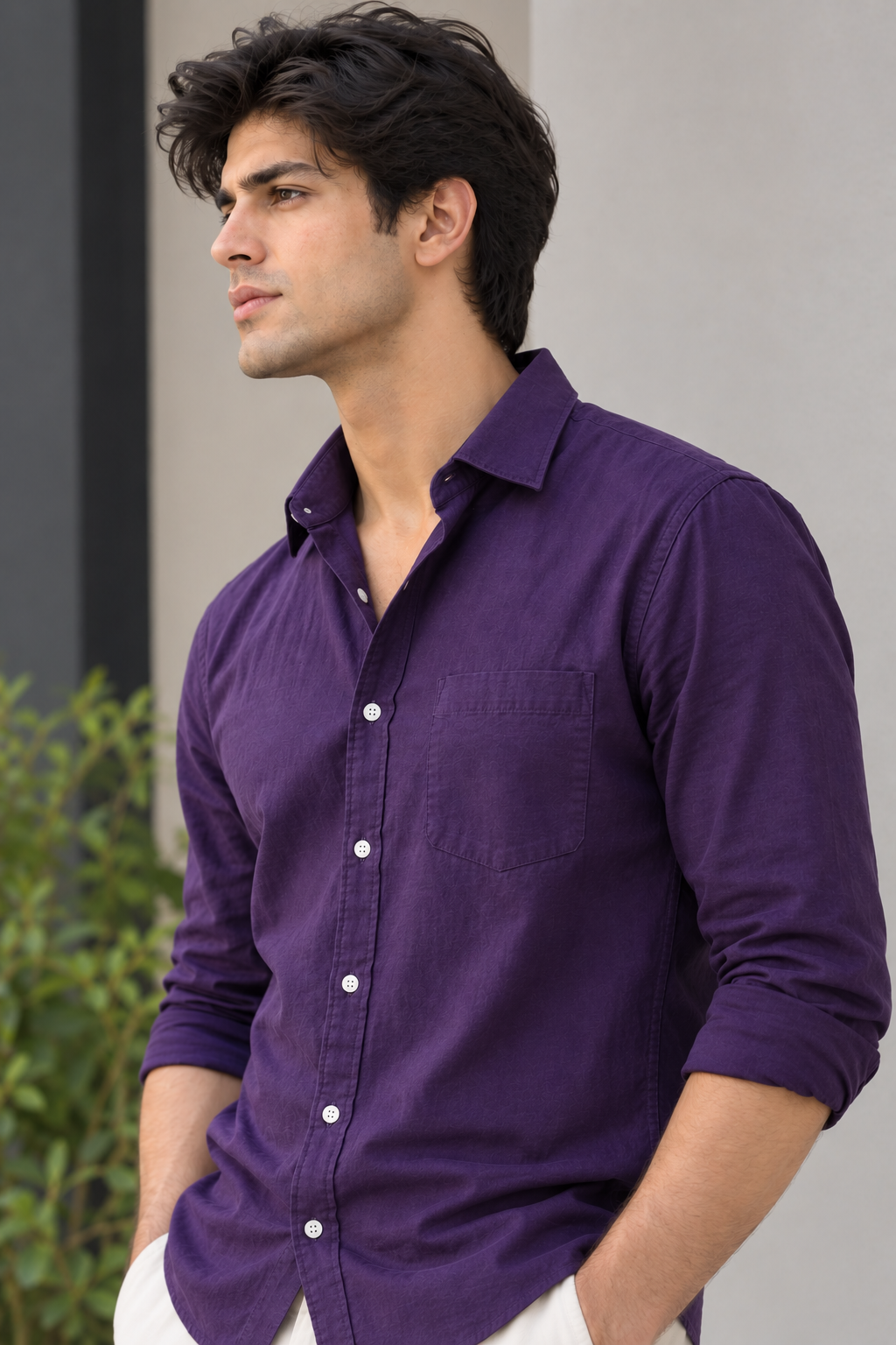 Purple shirt full sleeve