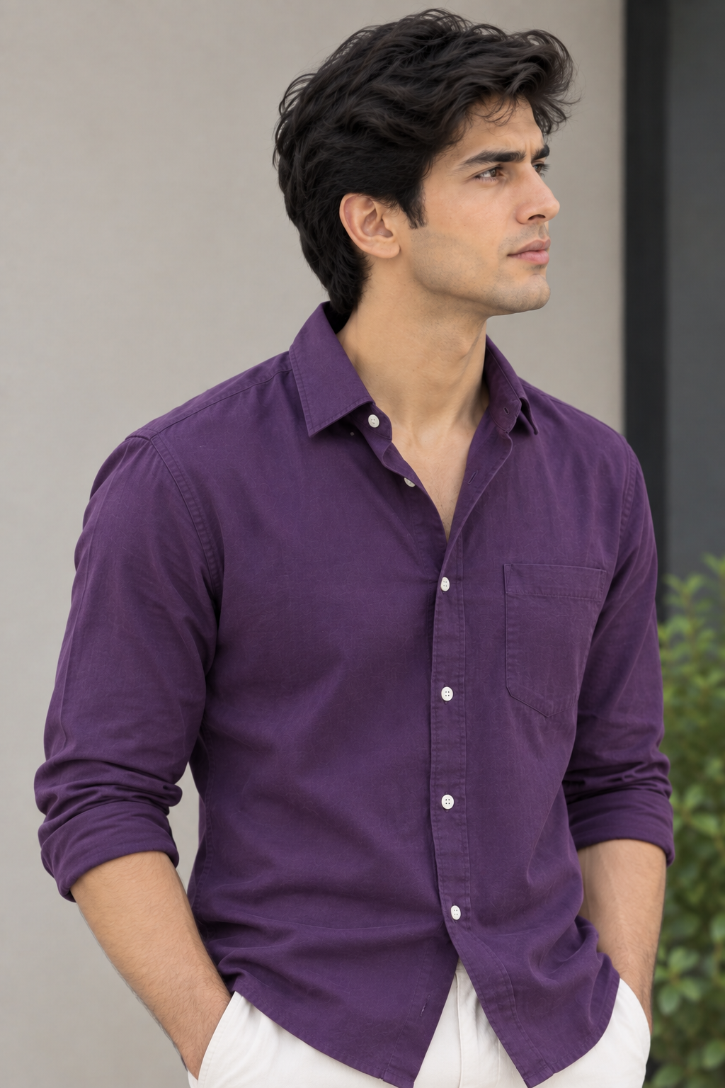 Purple shirt full sleeve