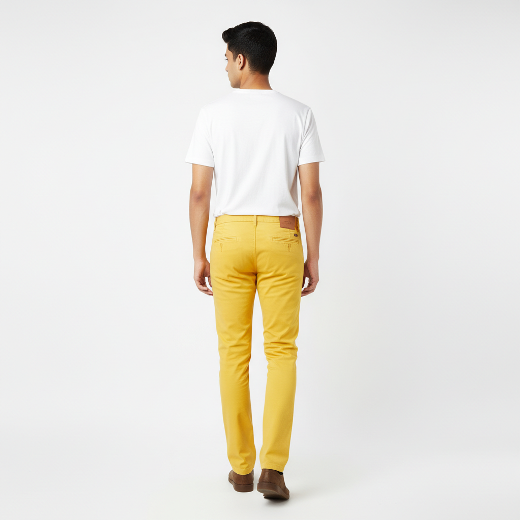 Yellow Men's Trouser - Back Angle