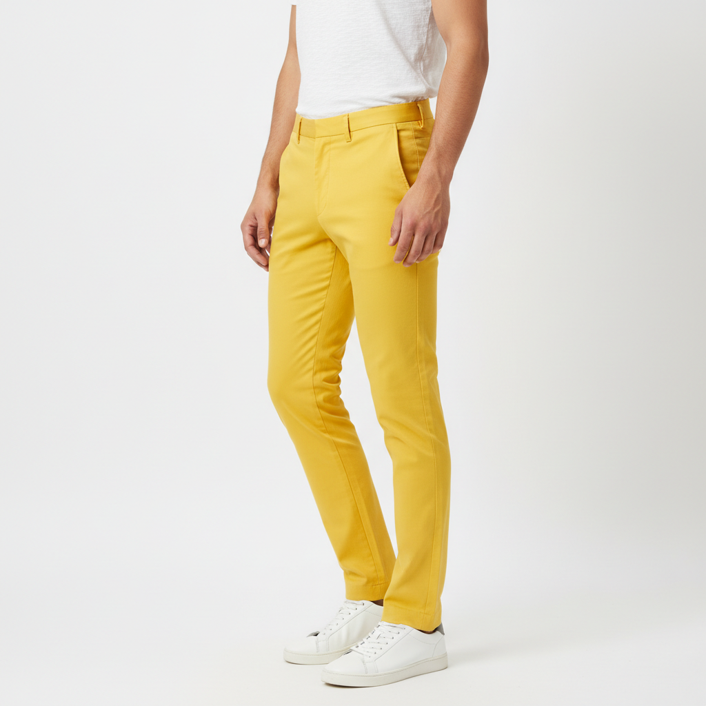 Yellow Men's Trouser - Side Angle